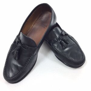 Allen Edmonds Leather Tassel Loafers Size 10 D Black Slip On Luxury Dress Shoes